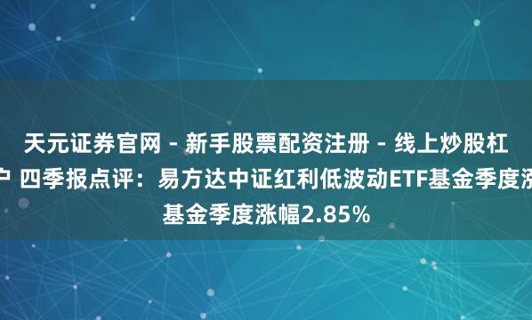 天元证券官网 - 新手股票配资注册 - 线上炒股杠杆如何开户 四季报点评：易方达中证红利低波动ETF基金季度涨幅2.85%