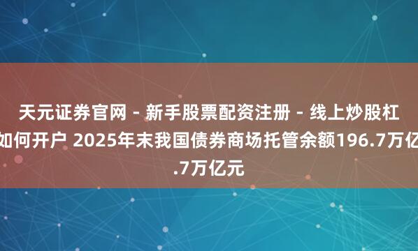 天元证券官网 - 新手股票配资注册 - 线上炒股杠杆如何开户 2025年末我国债券商场托管余额196.7万亿元