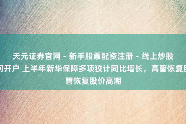 天元证券官网 - 新手股票配资注册 - 线上炒股杠杆如何开户 上半年新华保障多项狡计同比增长，高管恢复股价高潮