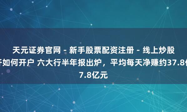 天元证券官网 - 新手股票配资注册 - 线上炒股杠杆如何开户 六大行半年报出炉，平均每天净赚约37.8亿元