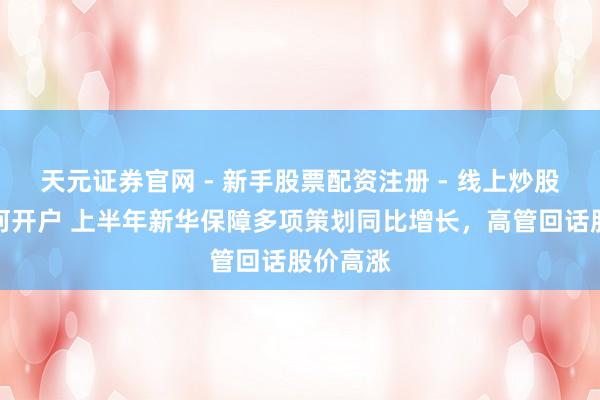天元证券官网 - 新手股票配资注册 - 线上炒股杠杆如何开户 上半年新华保障多项策划同比增长，高管回话股价高涨