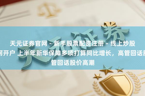 天元证券官网 - 新手股票配资注册 - 线上炒股杠杆如何开户 上半年新华保障多项打算同比增长，高管回话股价高潮