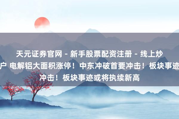 天元证券官网 - 新手股票配资注册 - 线上炒股杠杆如何开户 电解铝大面积涨停！中东冲破首要冲击！板块事迹或将执续新高