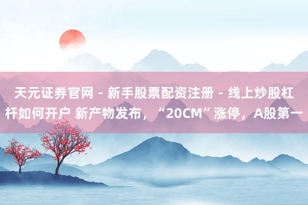 天元证券官网 - 新手股票配资注册 - 线上炒股杠杆如何开户 新产物发布，“20CM”涨停，A股第一