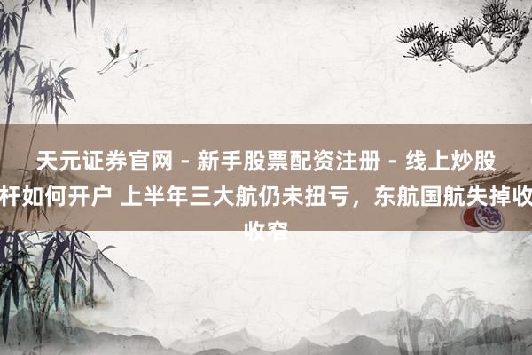 天元证券官网 - 新手股票配资注册 - 线上炒股杠杆如何开户 上半年三大航仍未扭亏，东航国航失掉收窄