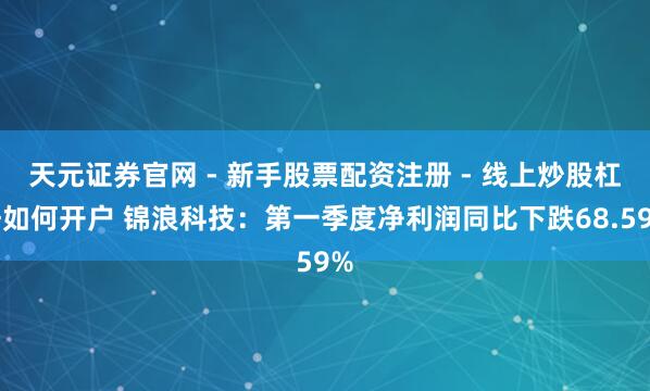 天元证券官网 - 新手股票配资注册 - 线上炒股杠杆如何开户 锦浪科技：第一季度净利润同比下跌68.59%