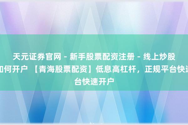 天元证券官网 - 新手股票配资注册 - 线上炒股杠杆如何开户 【青海股票配资】低息高杠杆，正规平台快速开户